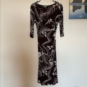 Abstract print wrap dress